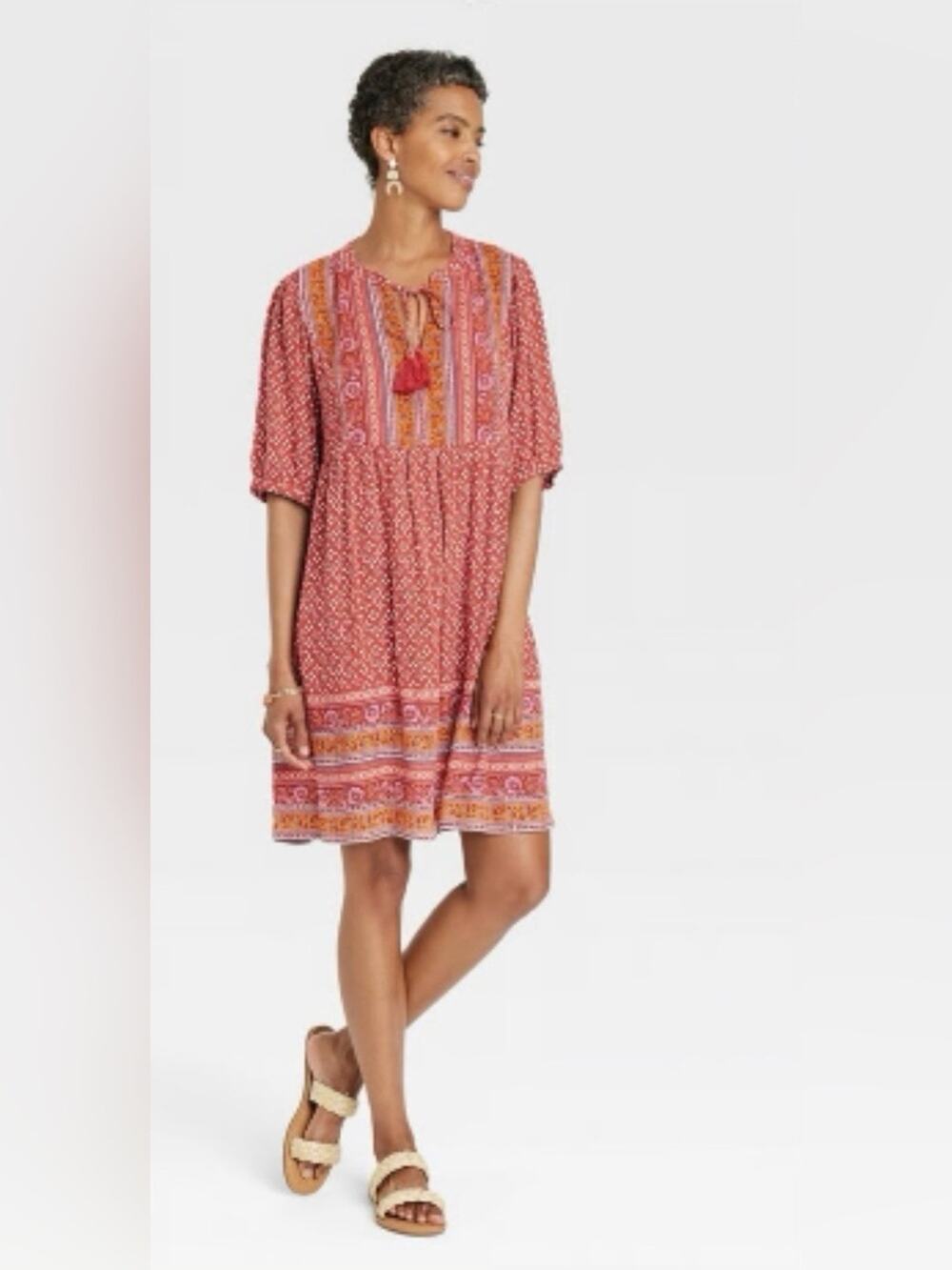 Knox Rose Boho Floral Mini Dress Size Small